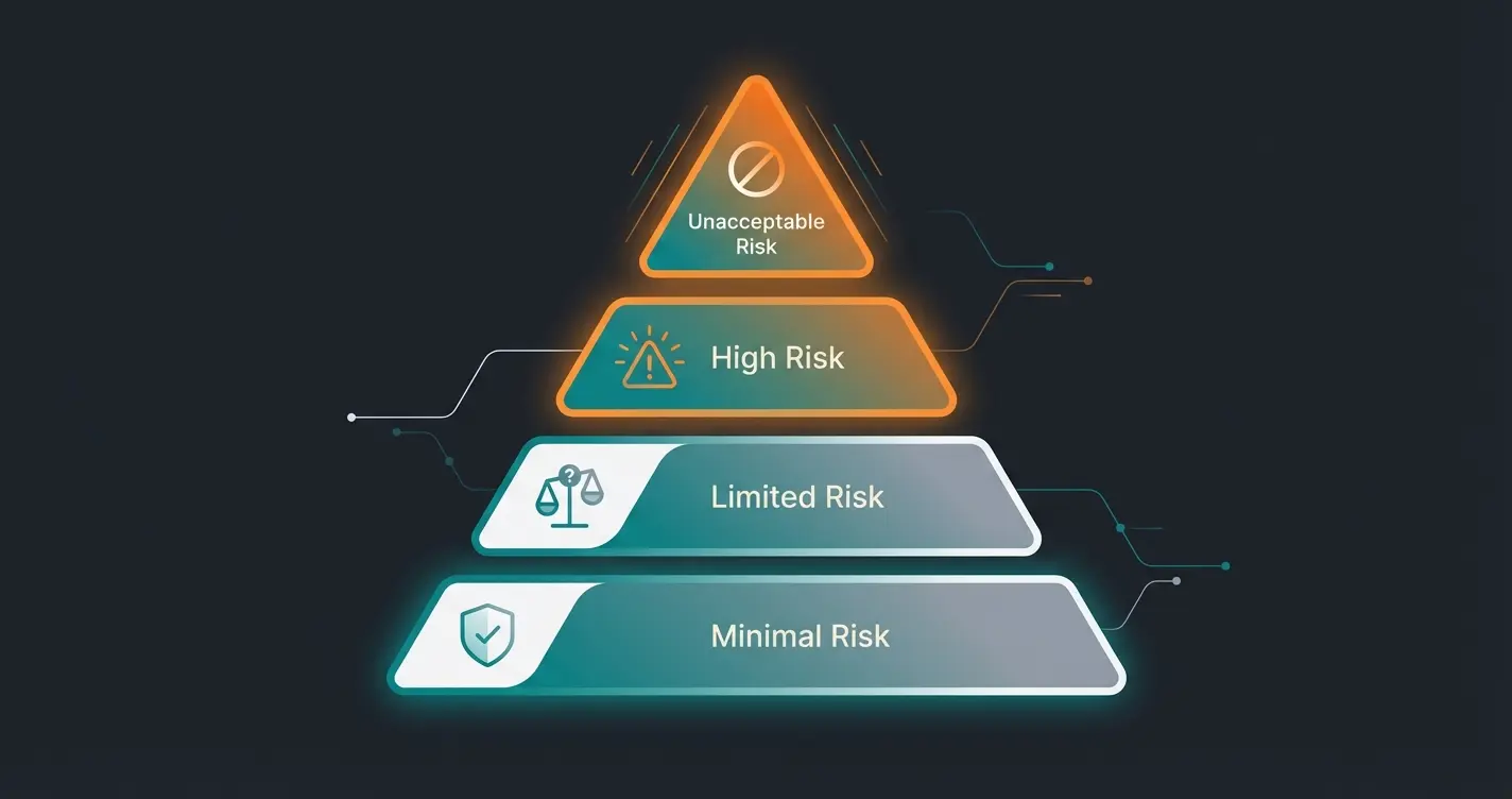 Infografik der Risikopyramide des EU AI Acts