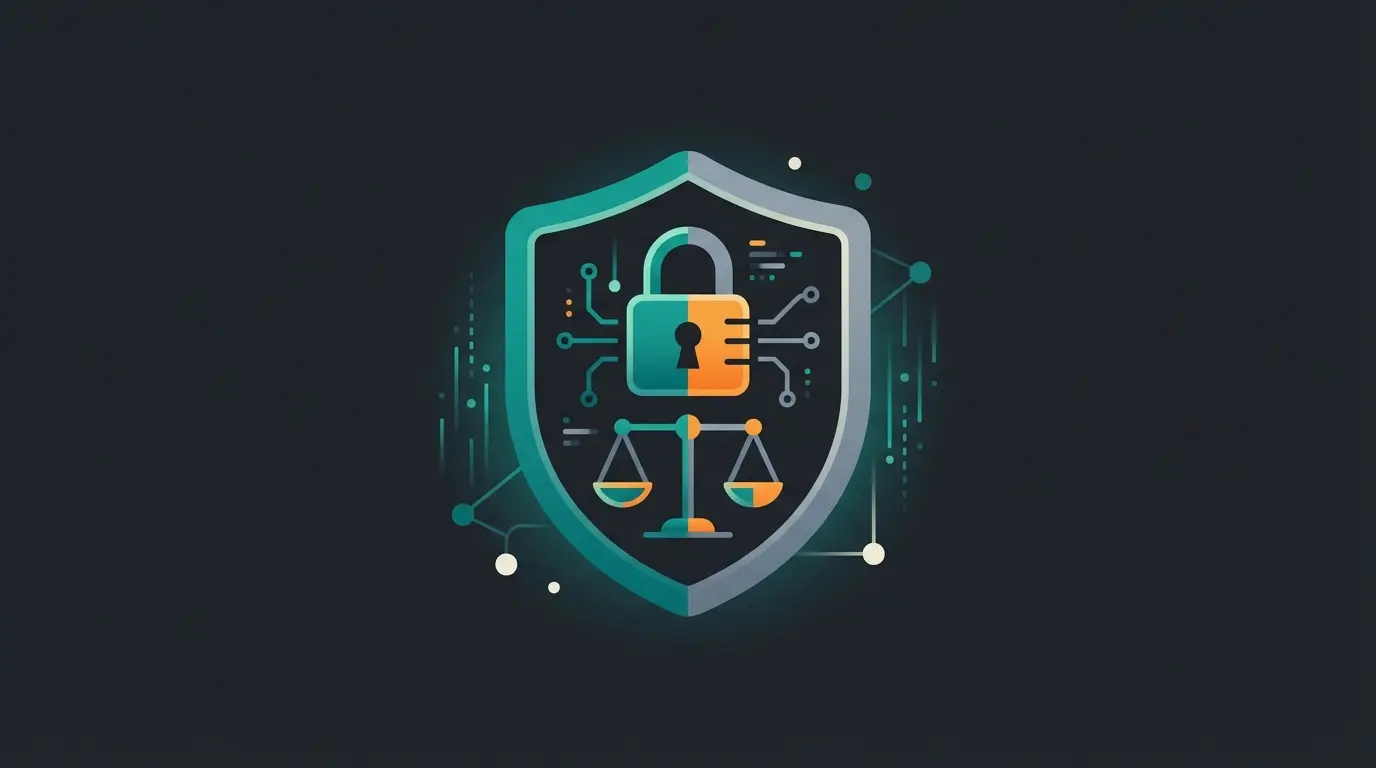 Illustration representing data security and ethics in AI