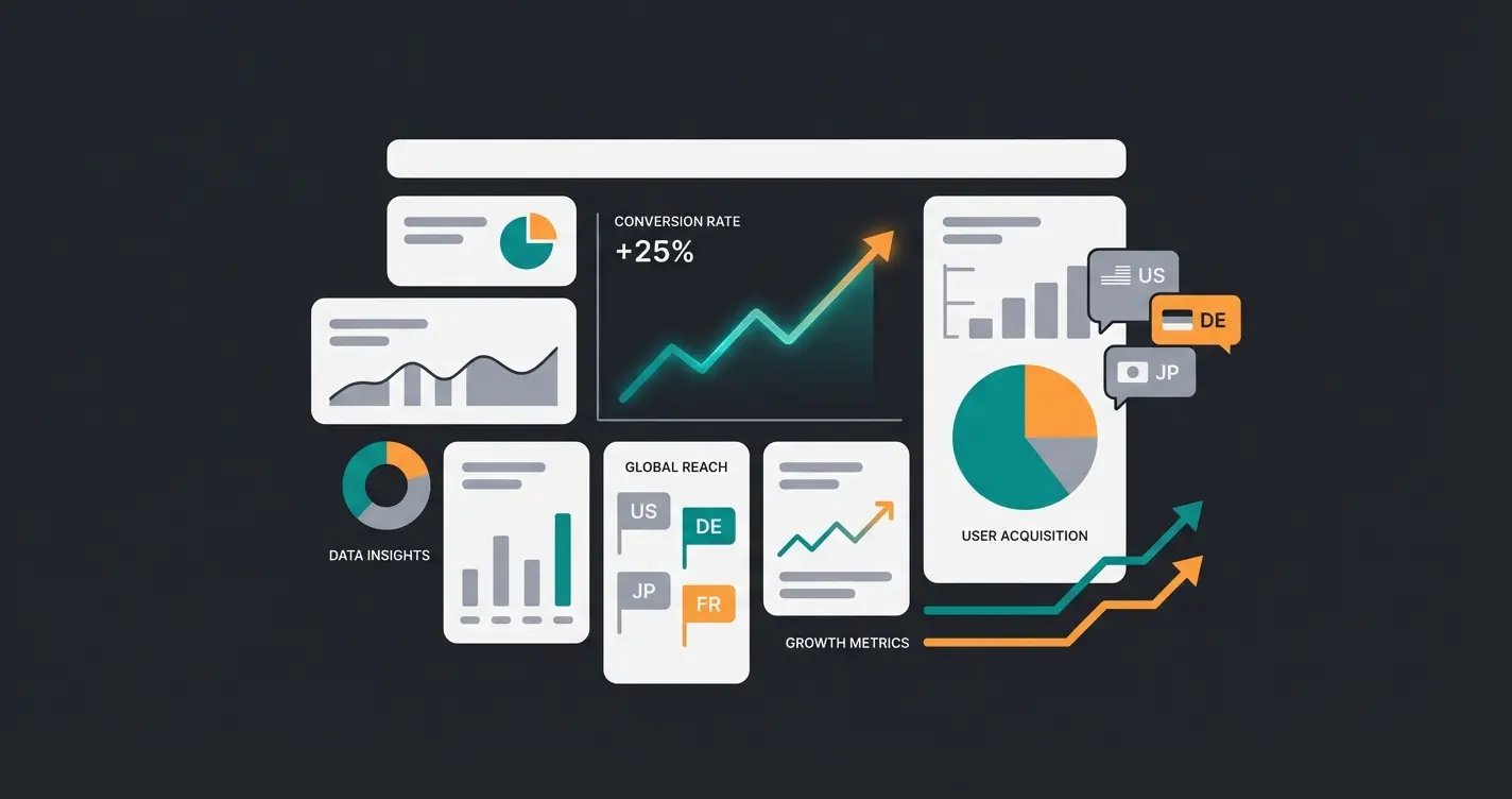 Analytics dashboard showing multilingual chatbot performance metrics