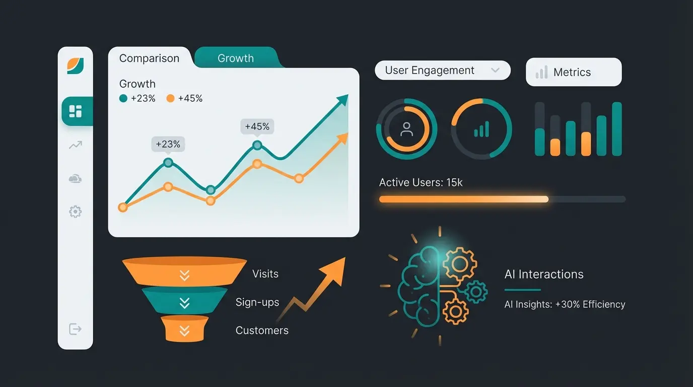 SEO optimization measurement dashboard with AI consultation metrics