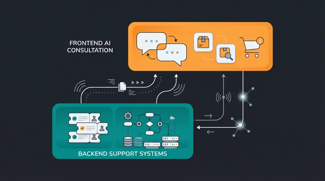 Hybride KI-Strategie mit Support-Backend und Beratungs-Frontend