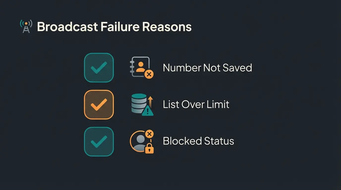 Troubleshooting checklist for WhatsApp broadcast delivery issues