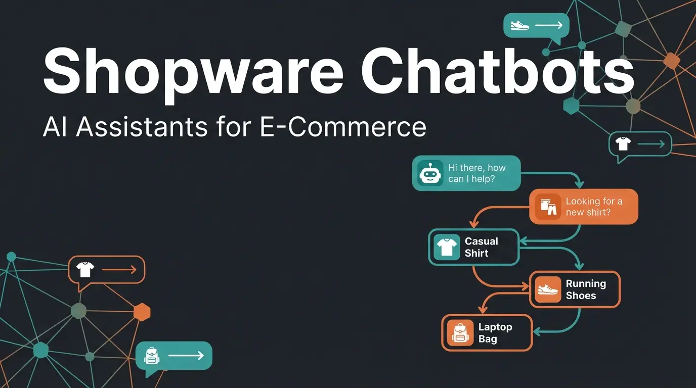 Modern AI chatbot interface with product recommendation flow illustration
