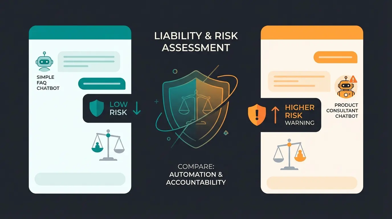 Vergleich der Haftungsrisiken zwischen FAQ-Bot und Produktberater