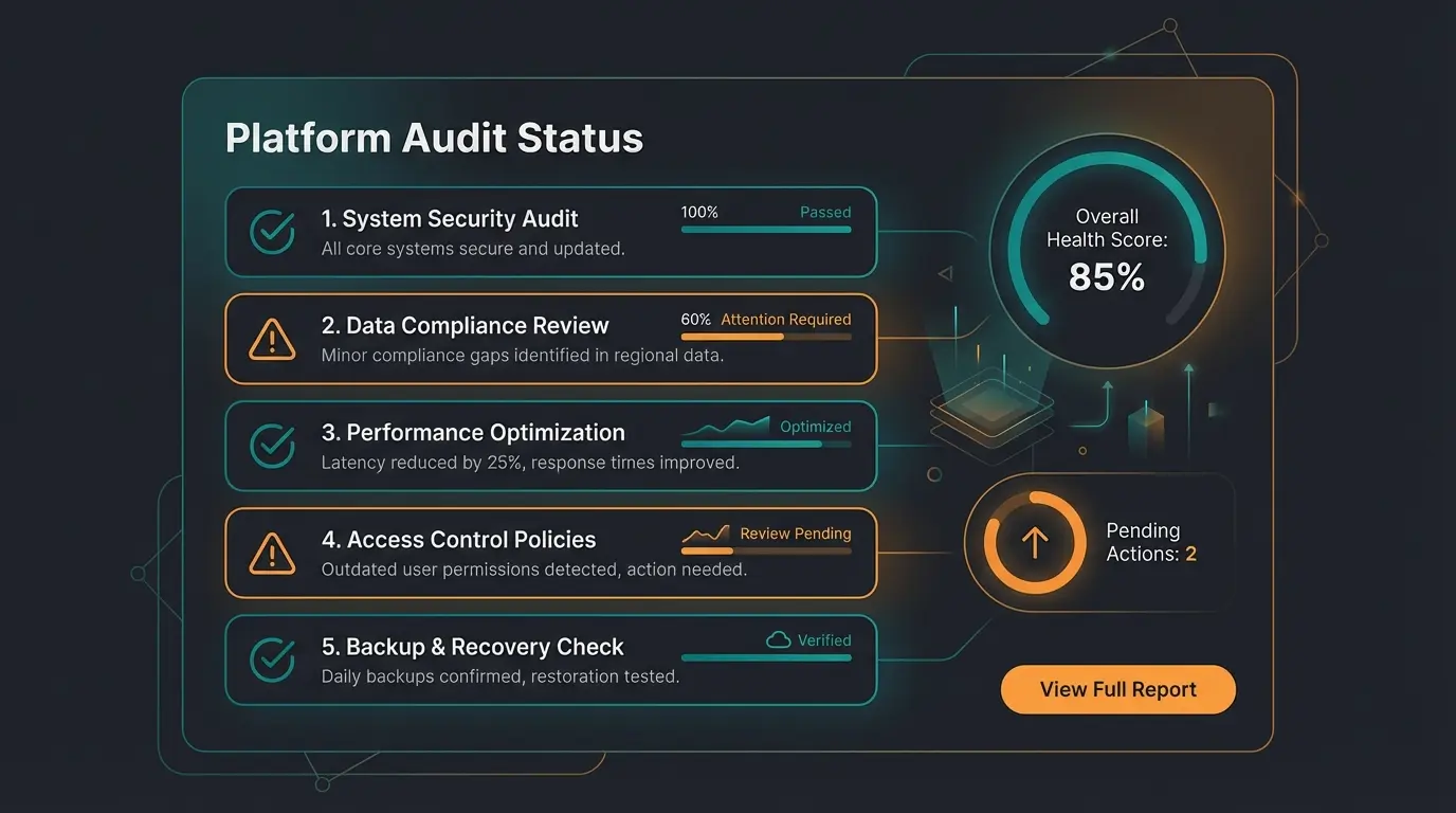 Meta tag audit checklist visualization with checkmarks and optimization indicators