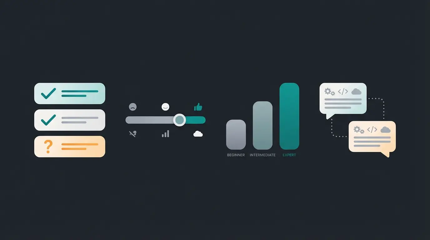 Checklist visualization for interviewing Shopware freelancers showing evaluation criteria and expertise indicators