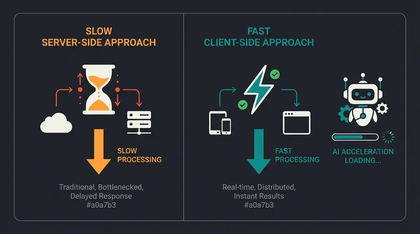 Client-side vs server-side loading comparison for AI integration