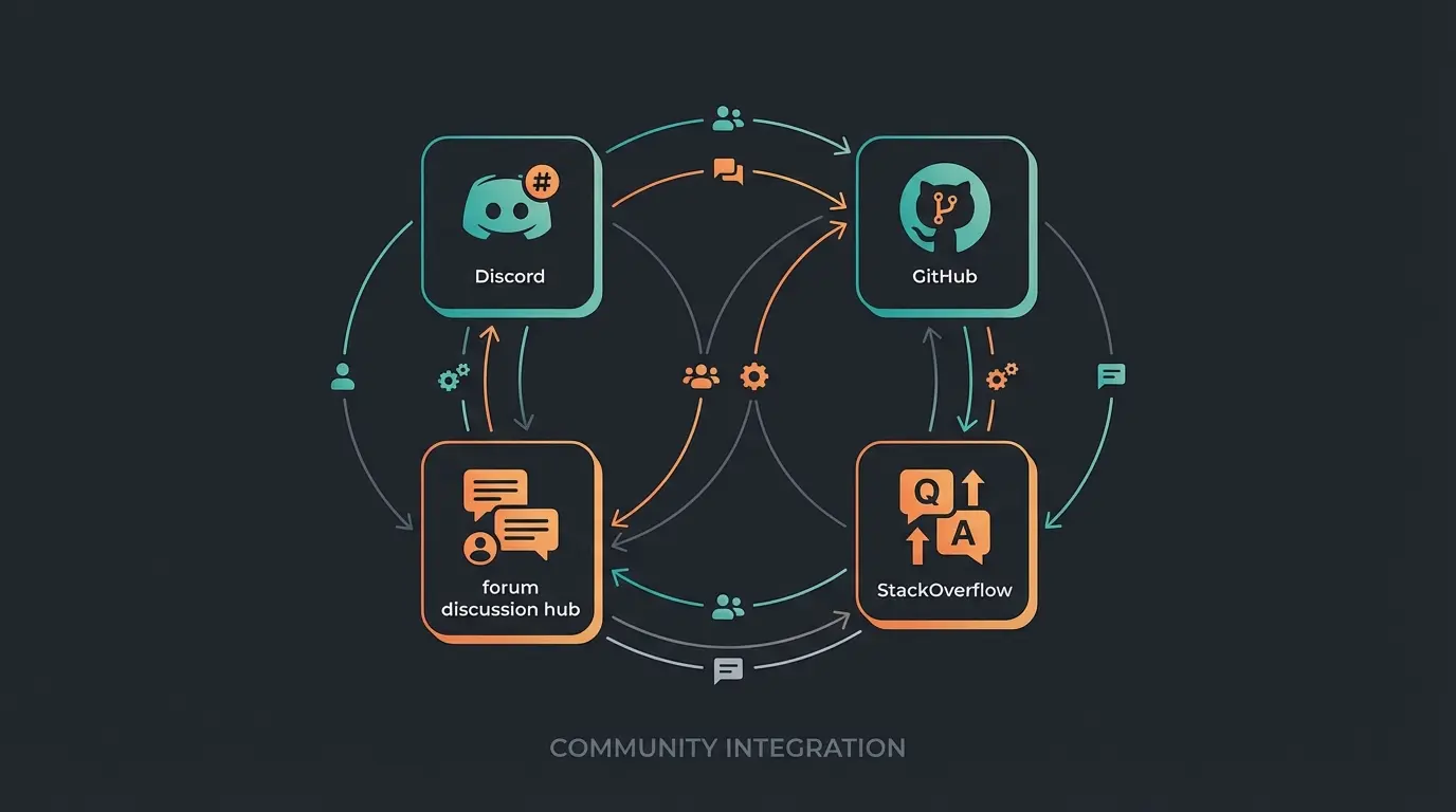 Shopware Community Kanäle Discord Forum GitHub StackOverflow visualisiert
