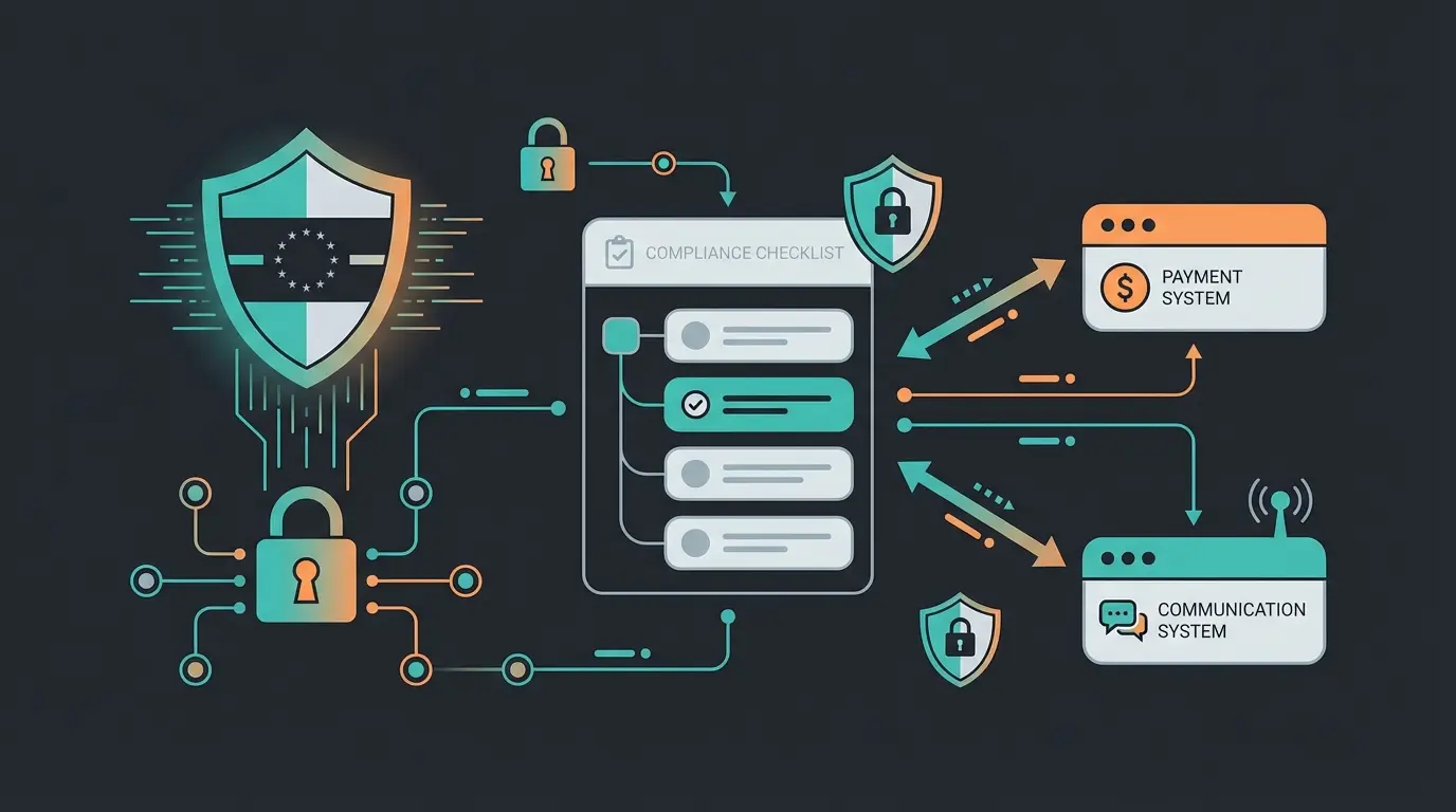 GDPR compliance checklist visualization for Stripe and Intercom data sync