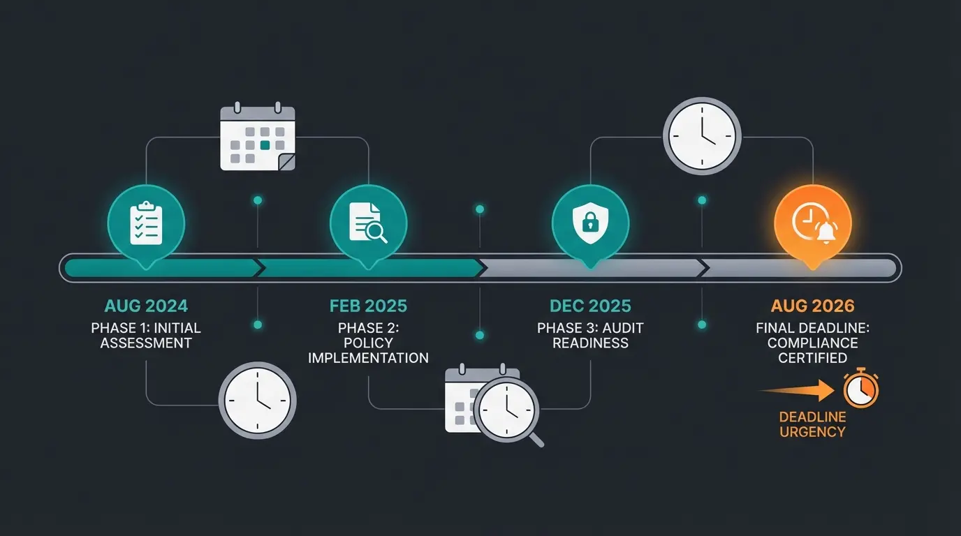 Timeline der EU AI Act Implementierungsfristen bis 2026