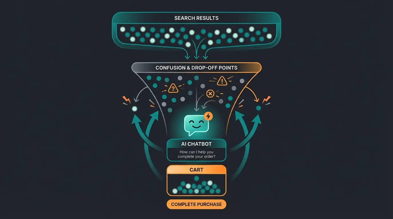 Choice Paralysis Funnel zeigt Kaufabbrüche und wie AI sie verhindert
