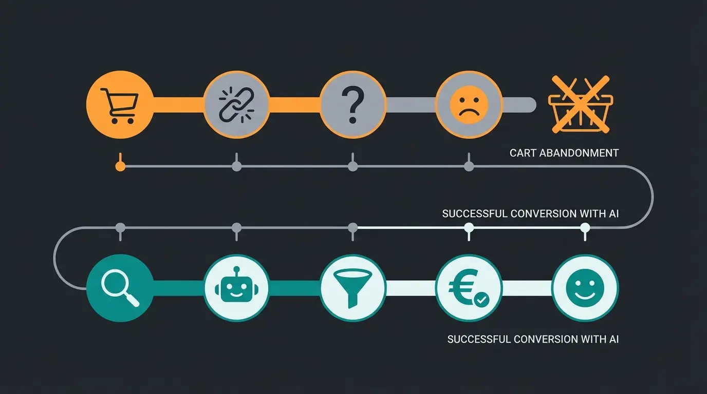 Before and after comparison of customer journey with AI consultation