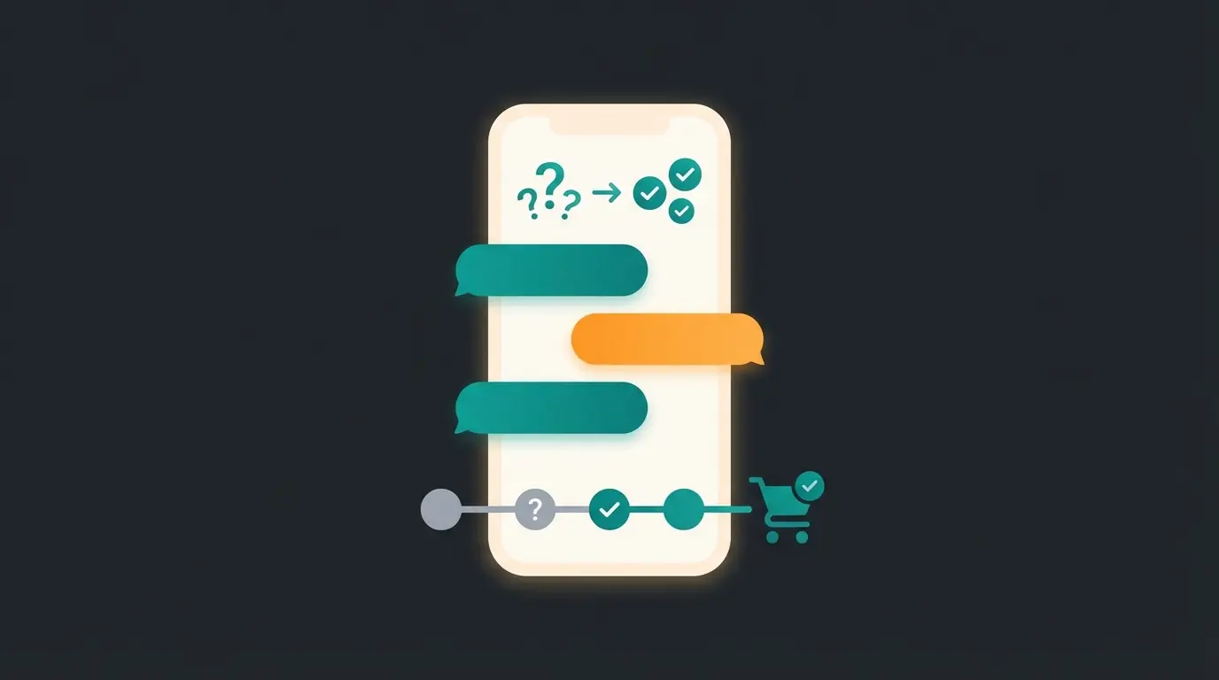 WhatsApp AI chatbot guided selling conversation flow demonstrating micro-conversions