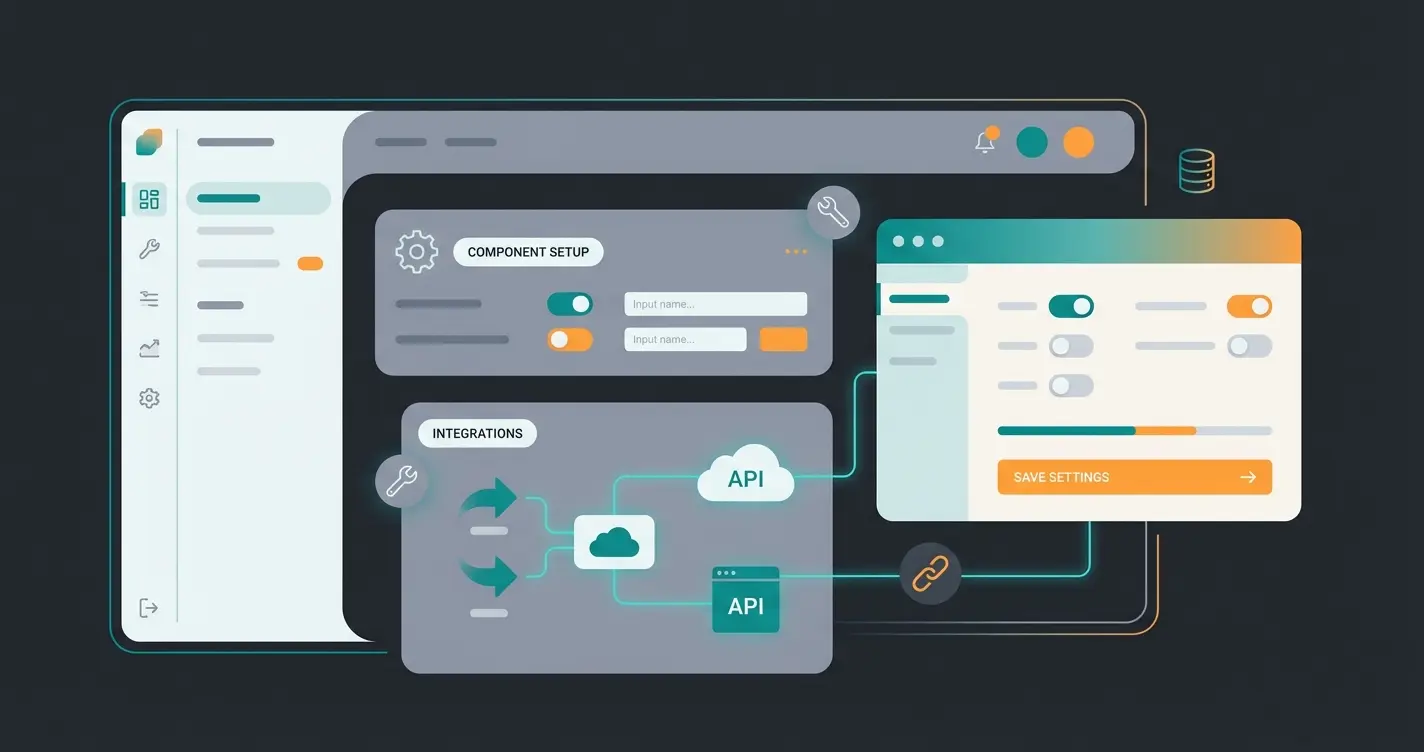 Shopware 6 admin interface showing B2B component configuration and AI integration options