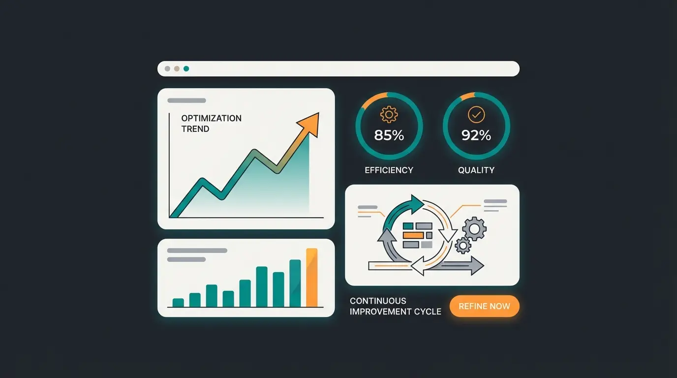 Dashboard showing AI lead scoring optimization metrics and continuous improvement