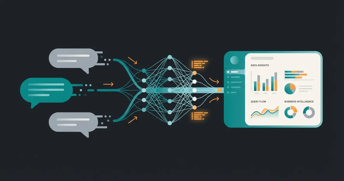 AI chatbot analyzing customer conversation data for business insights