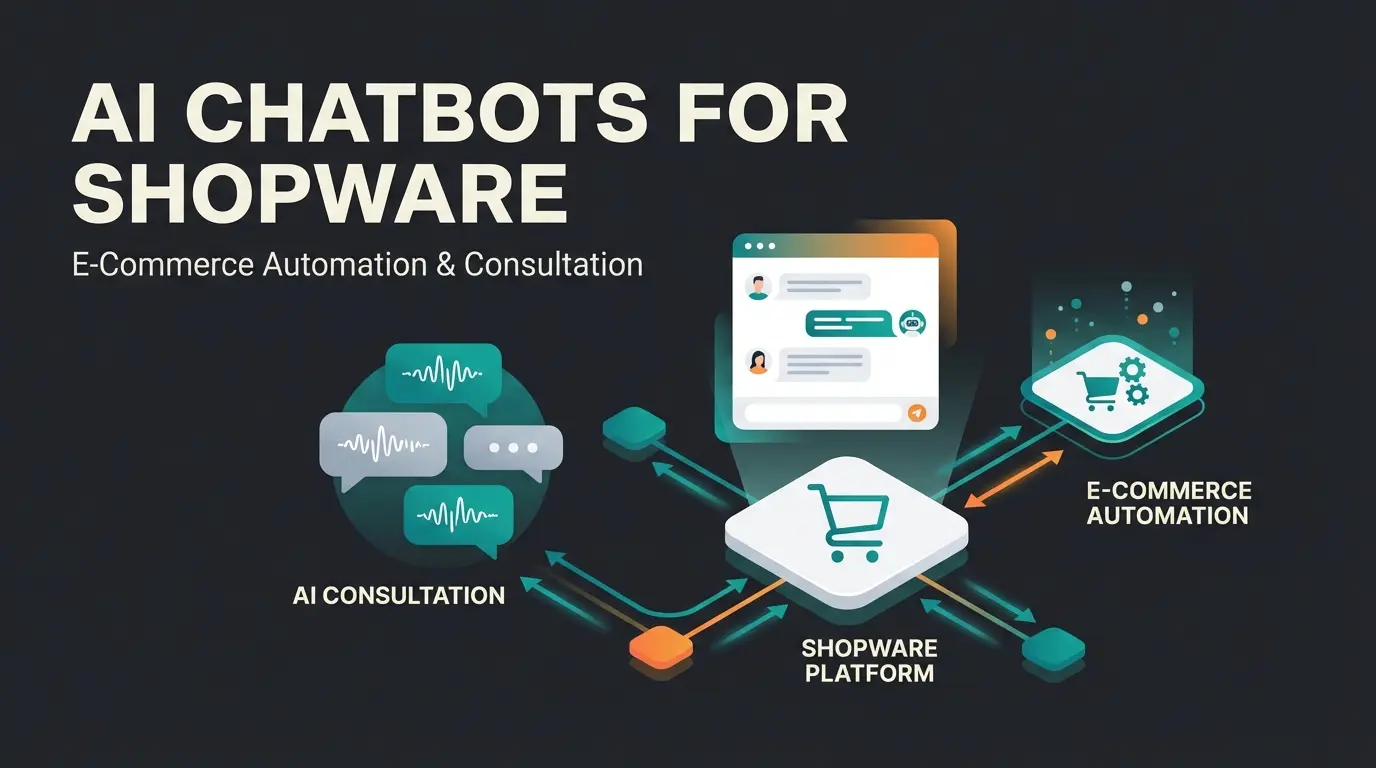 Magento ecommerce platform visualization with AI consultation features and modern tech stack components