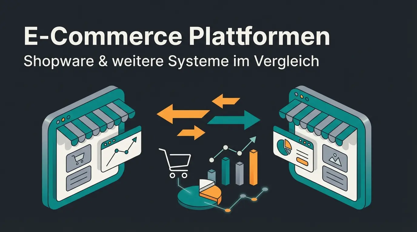 Shopware vs PrestaShop Vergleich 2025 mit E-Commerce Symbolen