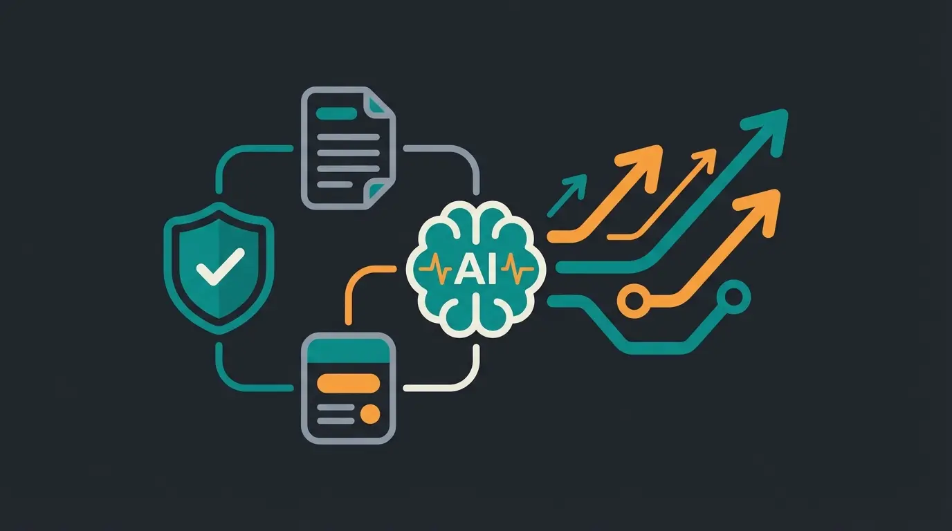Zukunftssicherer Magento Shop mit KI-Integration und Compliance visualisiert