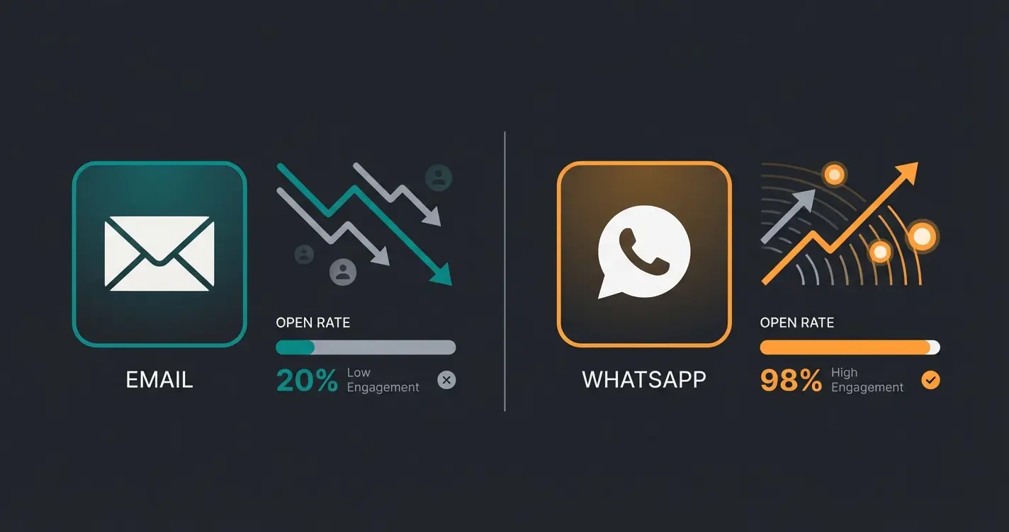 Vergleich WhatsApp Newsletter vs. E-Mail Marketing Öffnungsraten und Klickraten