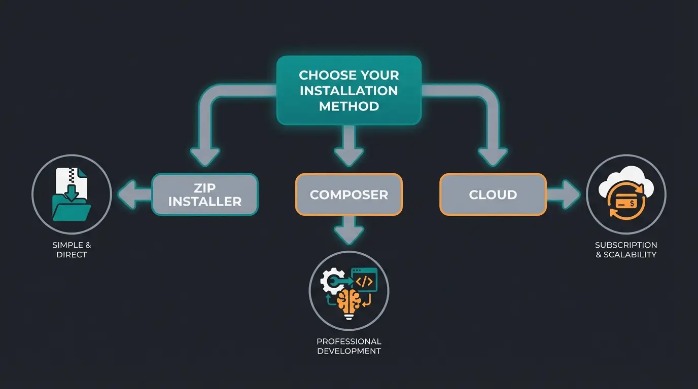 Entscheidungsbaum für die Wahl der richtigen Shopware Installationsmethode