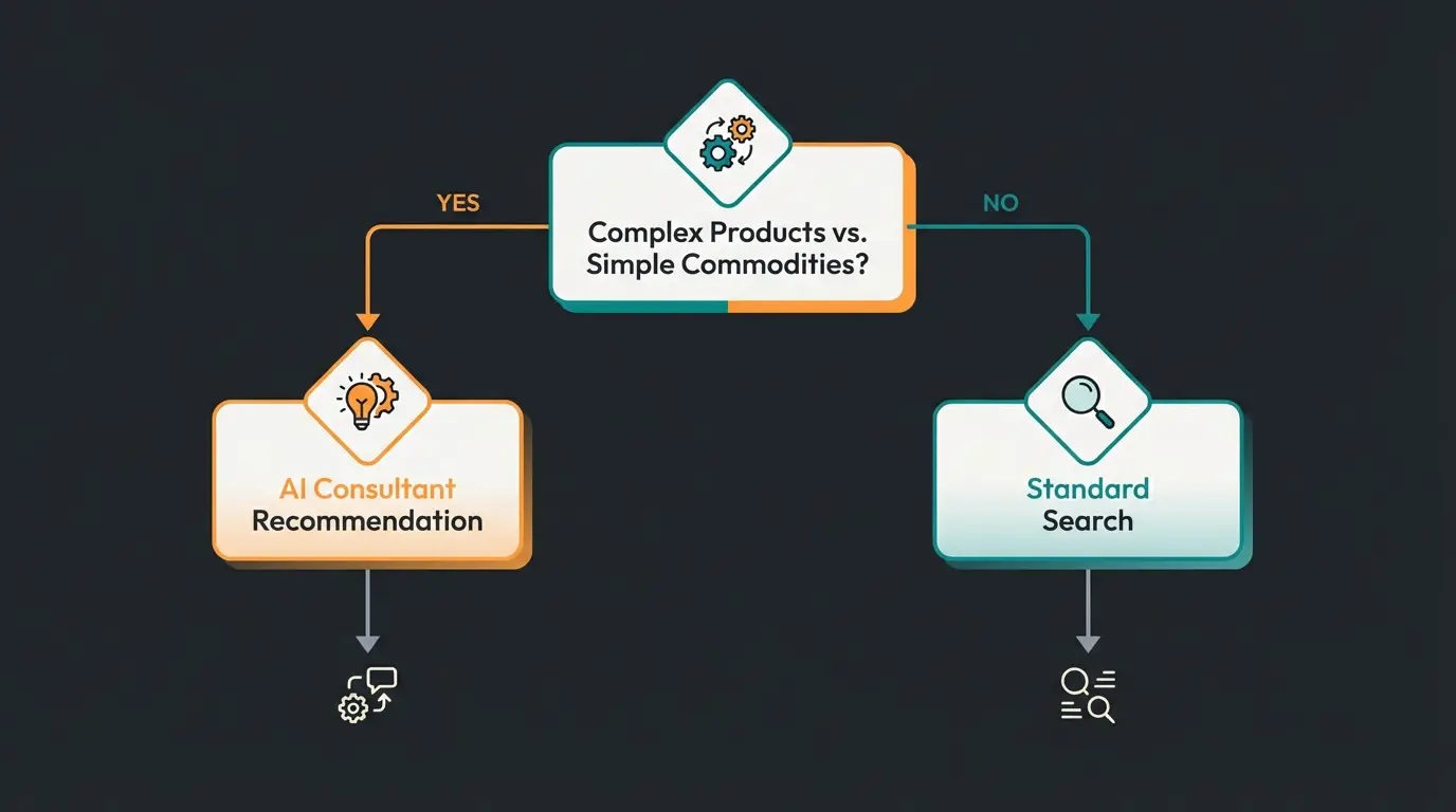 Decision flowchart for AI consultation implementation in online shops