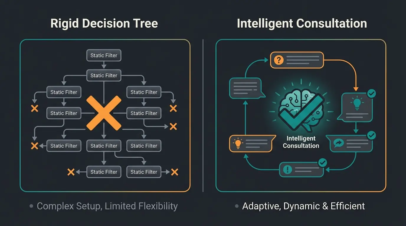 Vergleich statischer Filter versus KI-gestützte Produktberatung in Shopware