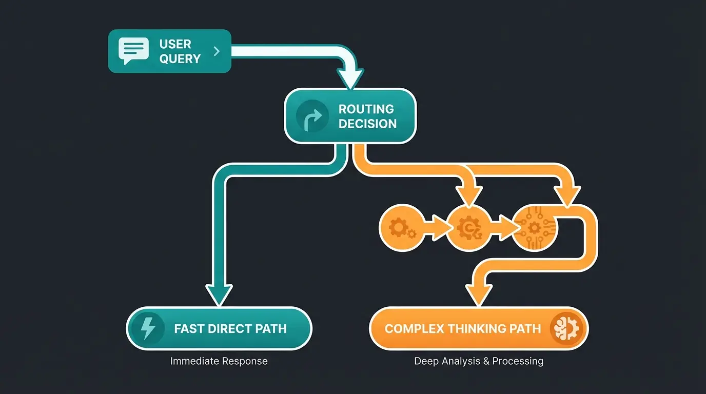 Unified Router Architektur mit Fast Path und Thinking Path Visualisierung
