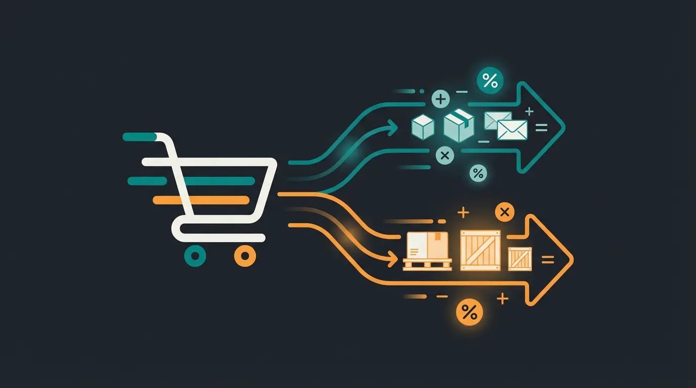 Mixed cart shipping calculation visualization