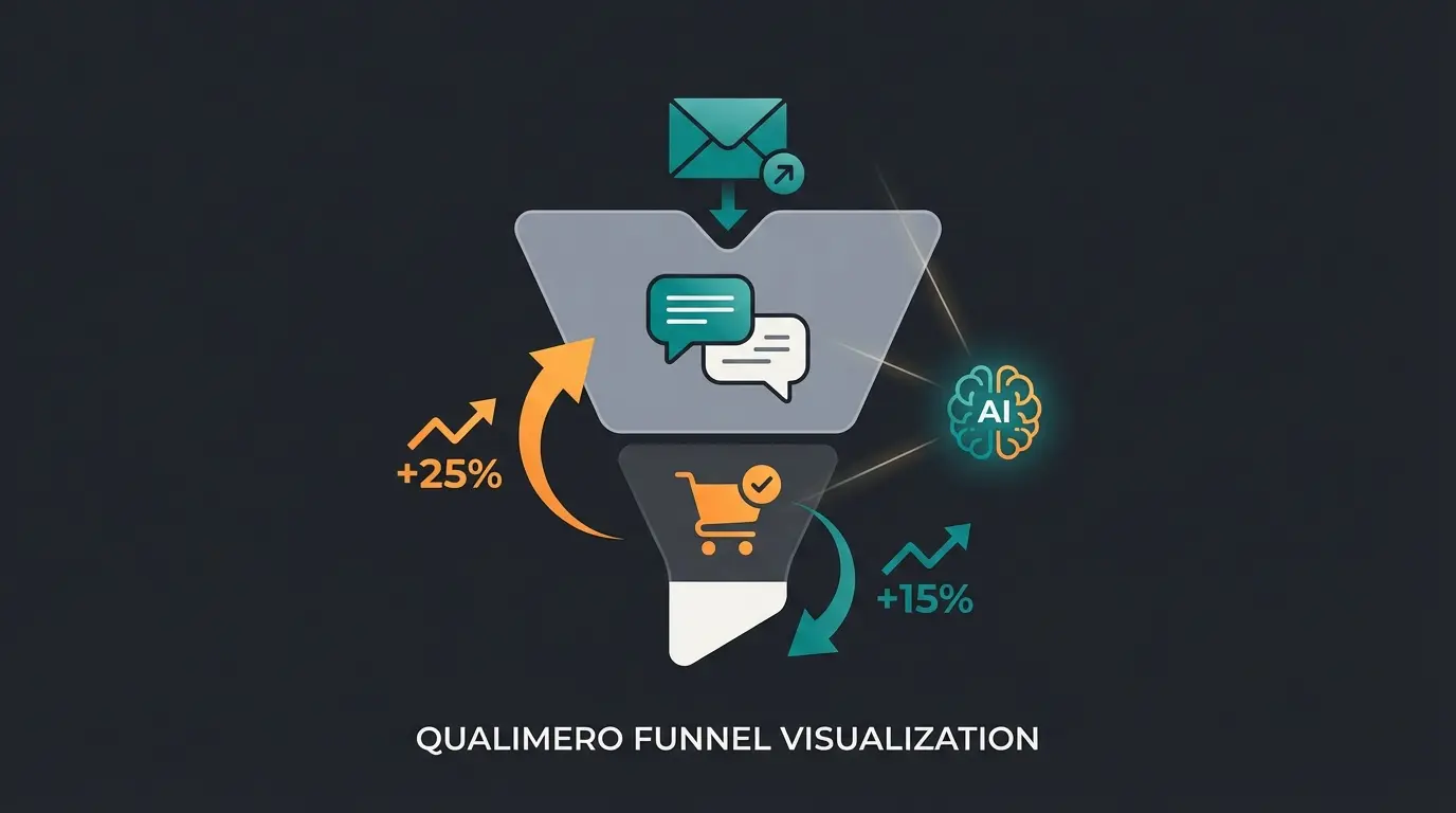 AI-driven newsletter funnel showing email click to AI consultation to purchase conversion
