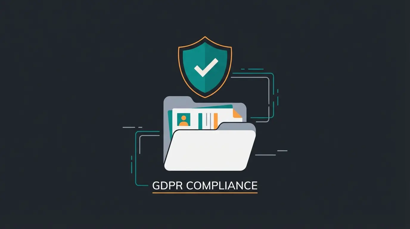Illustration of a shield representing GDPR compliance and data security