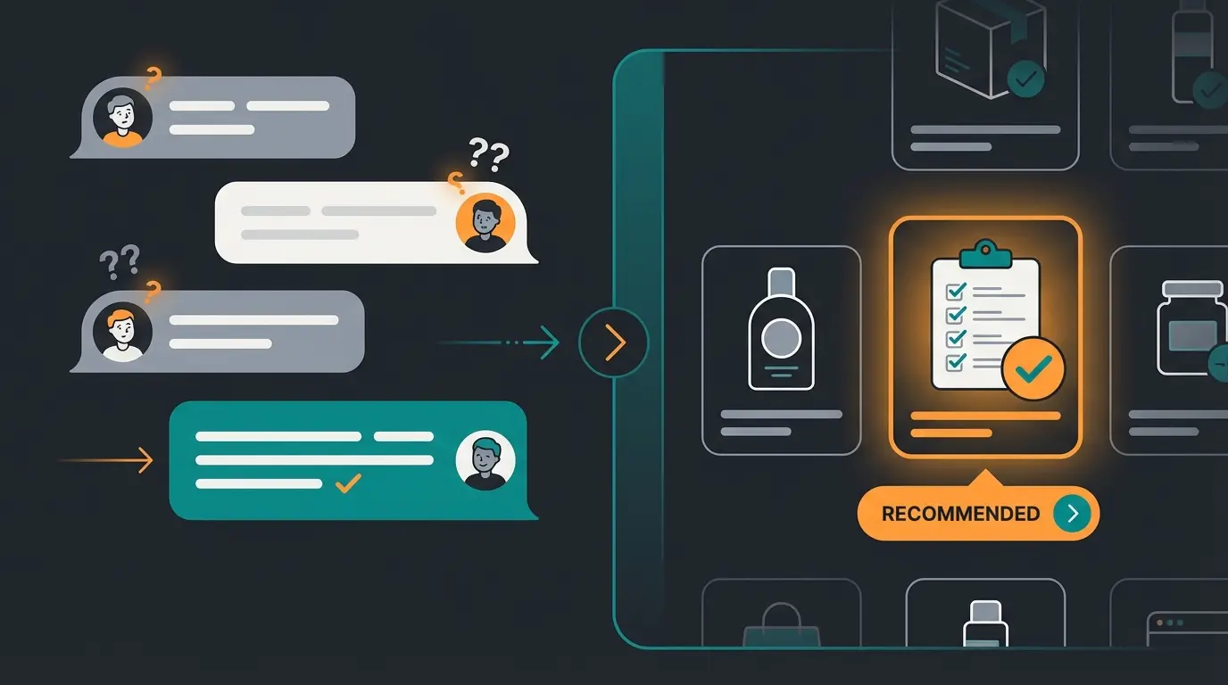 AI chatbot helping customer choose the right product through guided selling