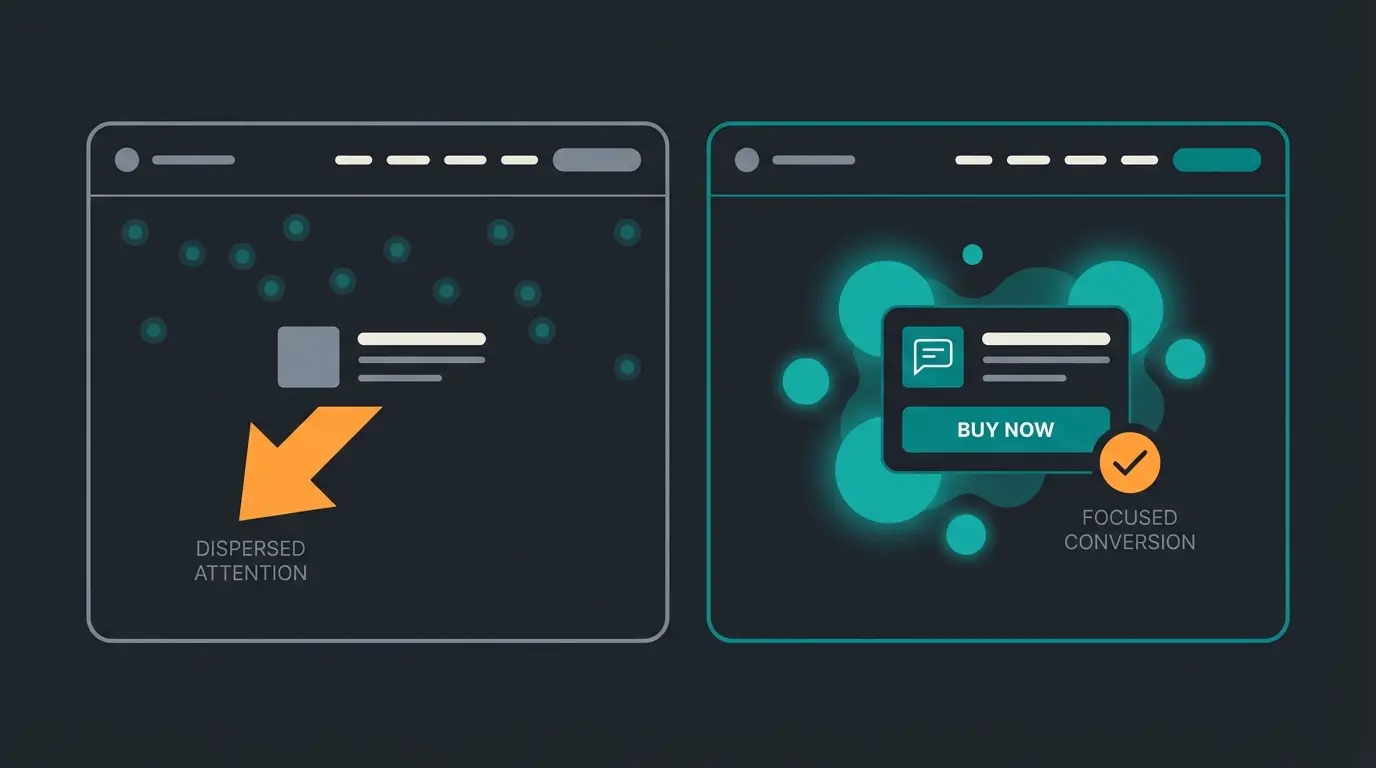 Before and after comparison showing passive vs active product page engagement patterns