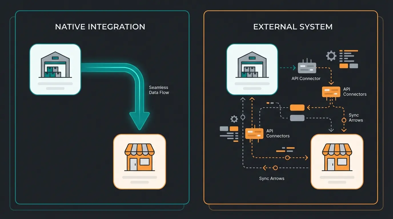 Vergleich Native vs. Externe Warenwirtschaft Integration bei Shopware