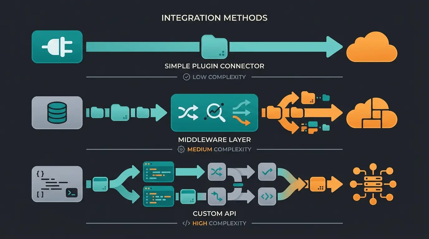 Drei Integrationsmethoden für Shopware ERP: Plugin, Middleware und Custom API im Vergleich