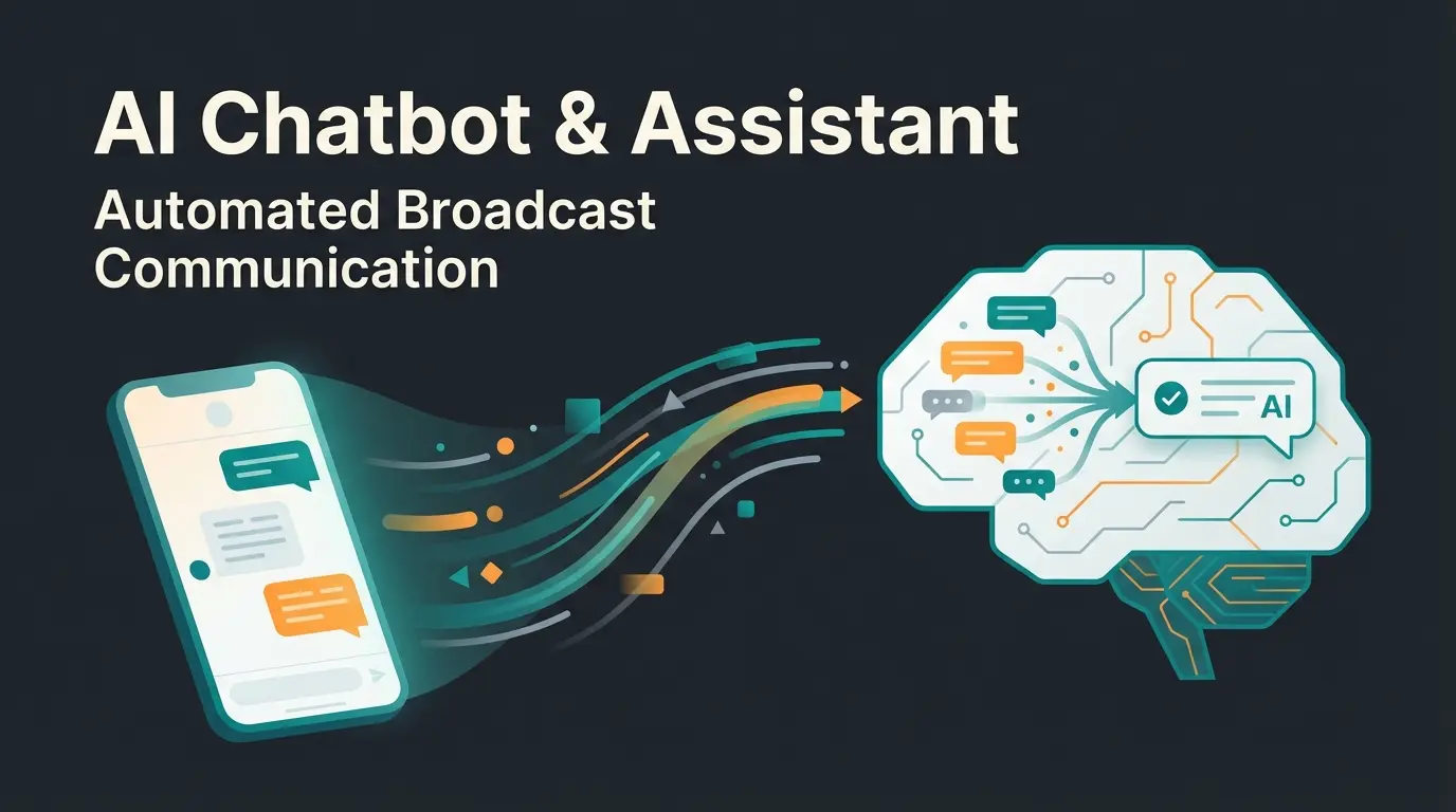 WhatsApp broadcast message flowing into AI-powered consultation system