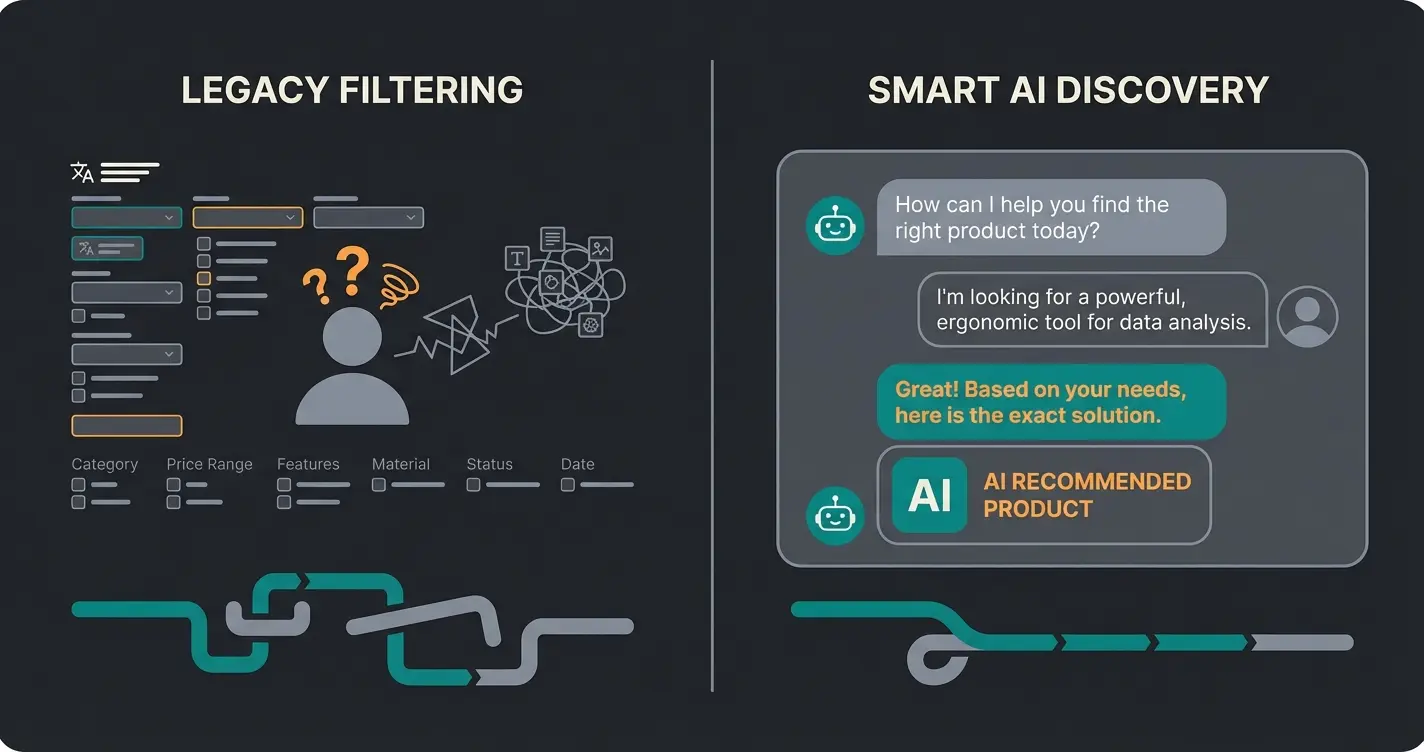 Vergleich zwischen klassischen Filtern und KI-gestützter Produktberatung im E-Commerce