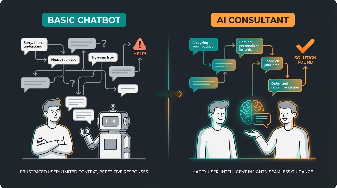 Vergleich zwischen klassischem FAQ-Chatbot und KI-gestützter Produktberatung