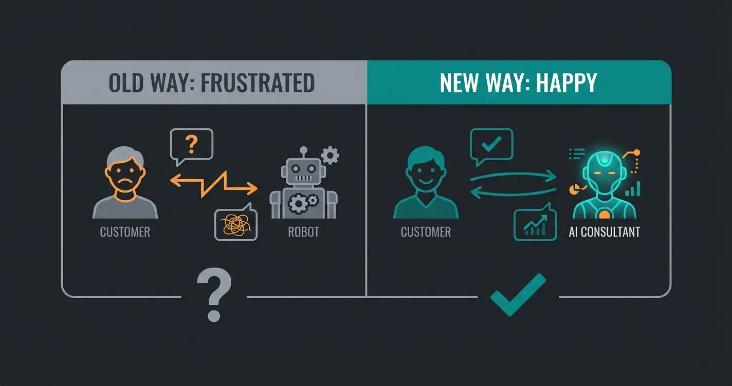 Vergleich zwischen FAQ-Bot und intelligentem KI-Verkaufsberater im Kundendialog