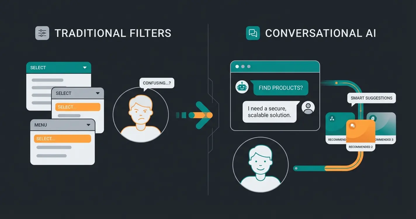 Vergleich zwischen statischen Filtern und AI-gestützter Produktberatung im E-Commerce