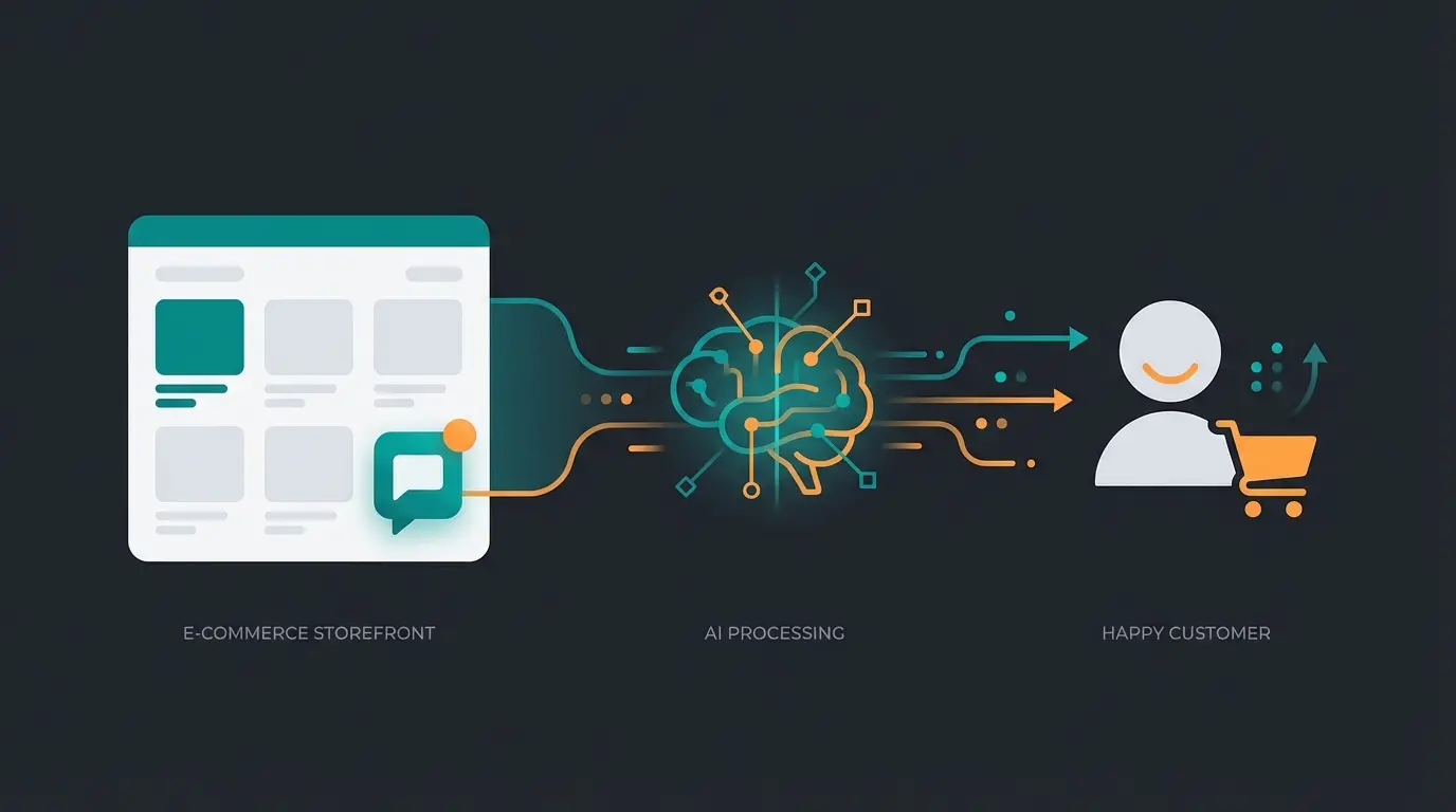 Visual representation of AI-powered product consultation in a Shopware store environment