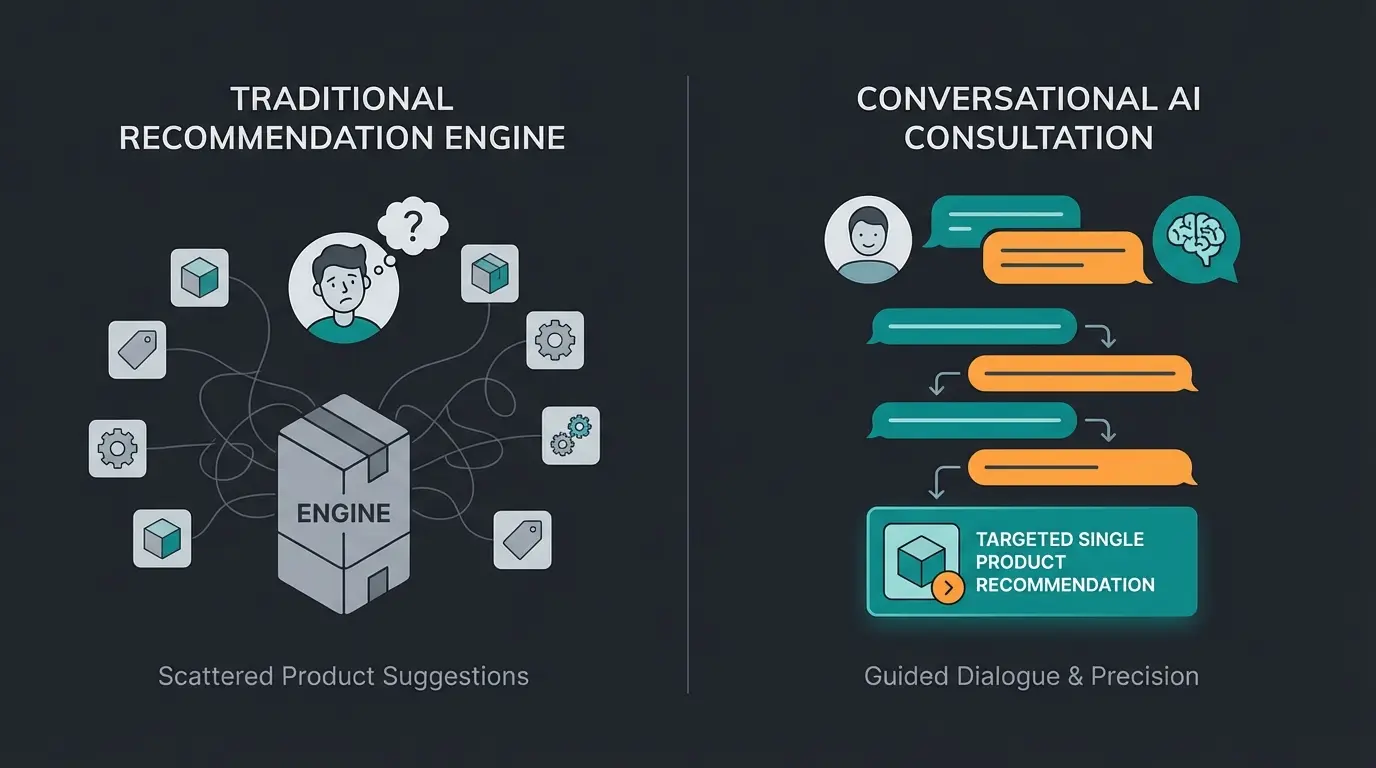 Comparison of passive recommendations versus active AI consultation in e-commerce