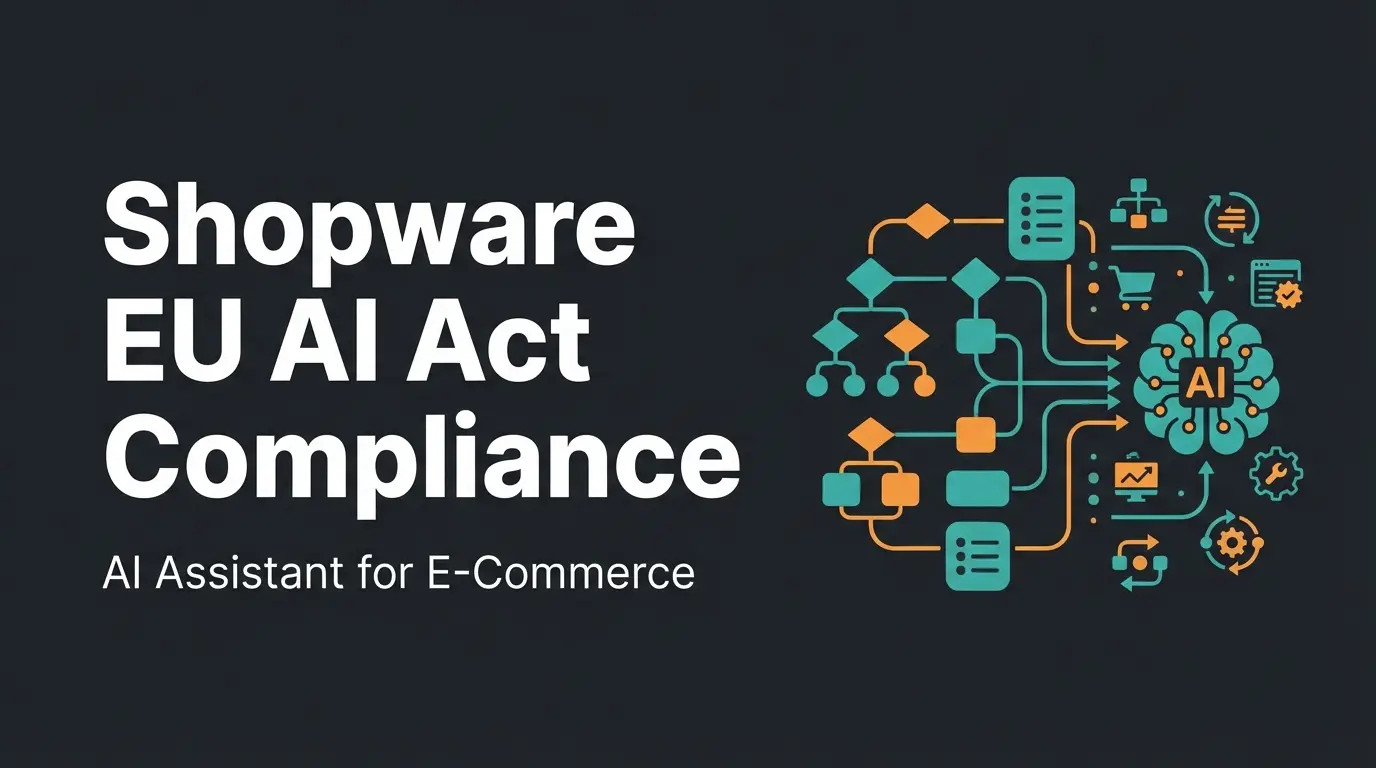 Shopware Rule Builder interface with AI-powered product consultation workflow visualization