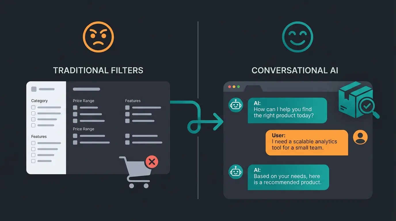 Vergleich klassische Produktfilter vs AI-gestützte Beratung im E-Commerce