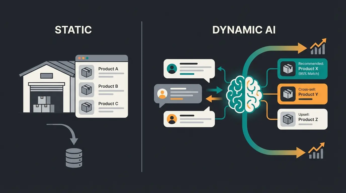 Vergleich zwischen passivem Lagermanagement und aktivem KI-gestütztem Verkauf
