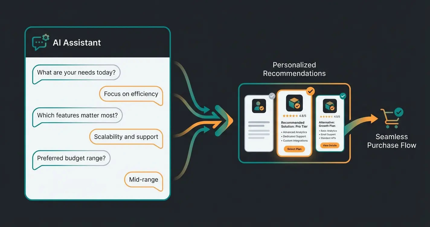 KI-Verkaufsberater führt Kunden durch personalisierte Produktberatung