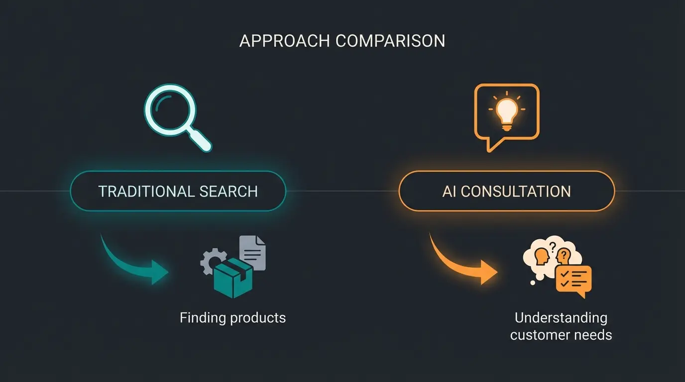 Vergleich Suche vs. KI-Beratung im E-Commerce