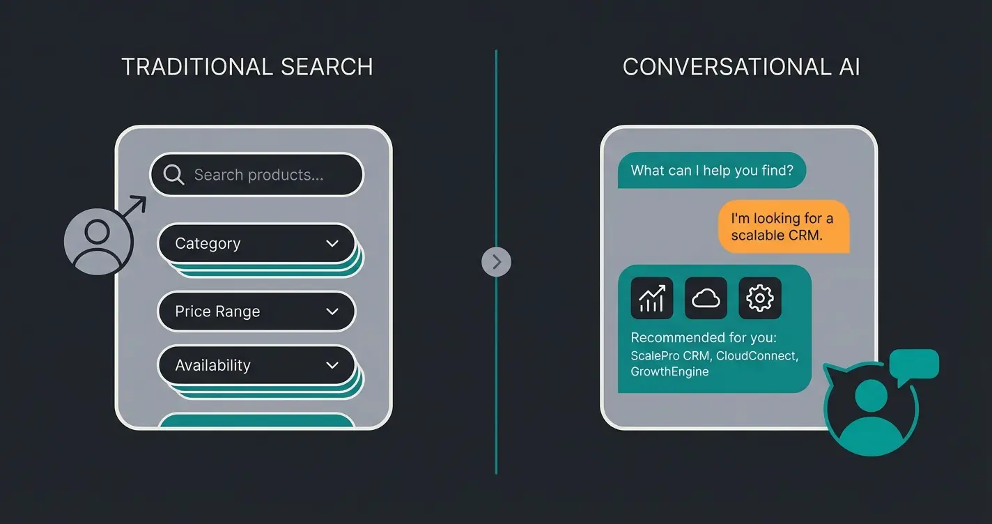 Vergleich zwischen klassischer Produktsuche und KI-gestützter Beratung im E-Commerce