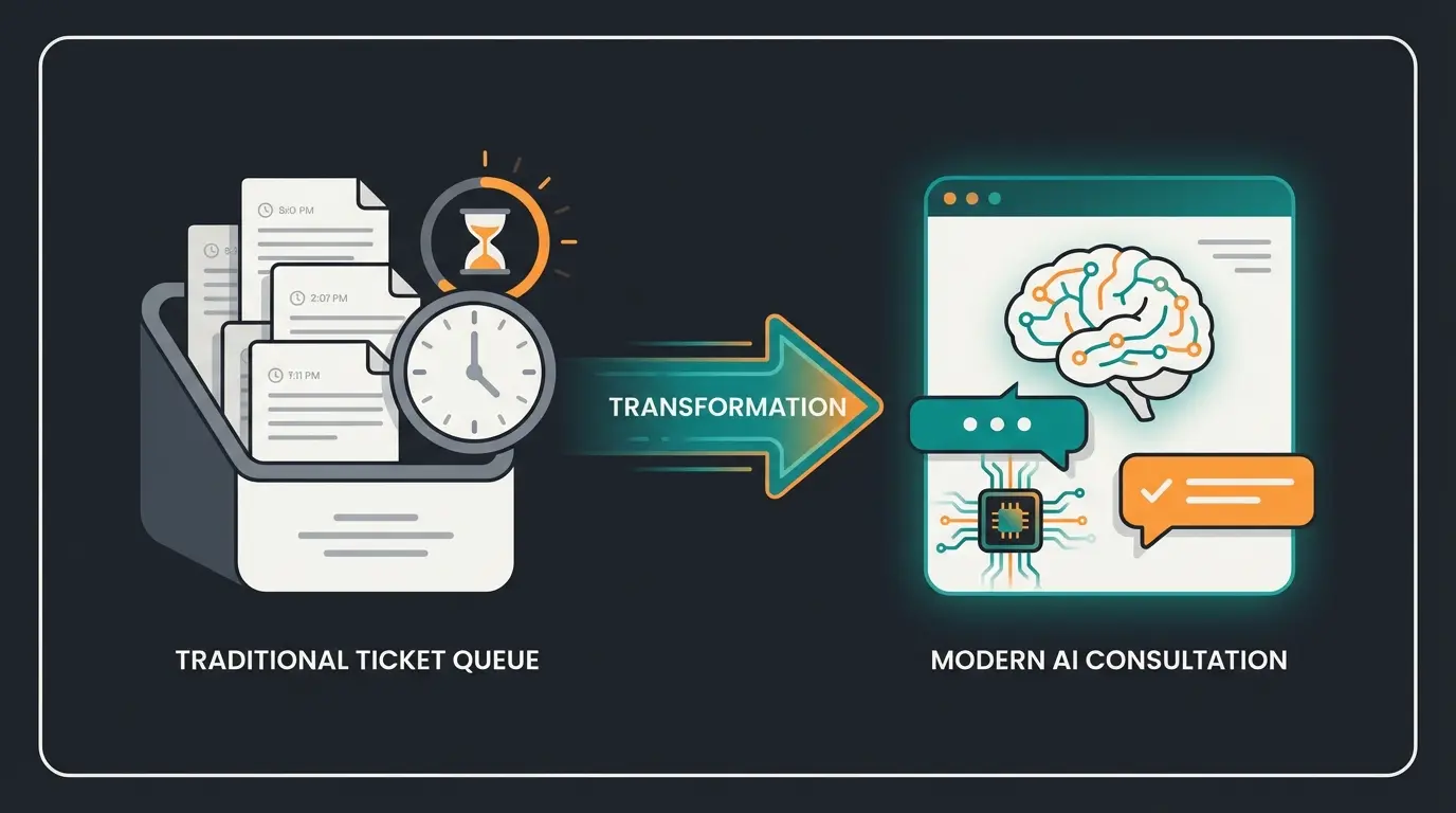 Vergleich zwischen reaktivem Ticket-Support und proaktiver KI-gestützter Kundenberatung