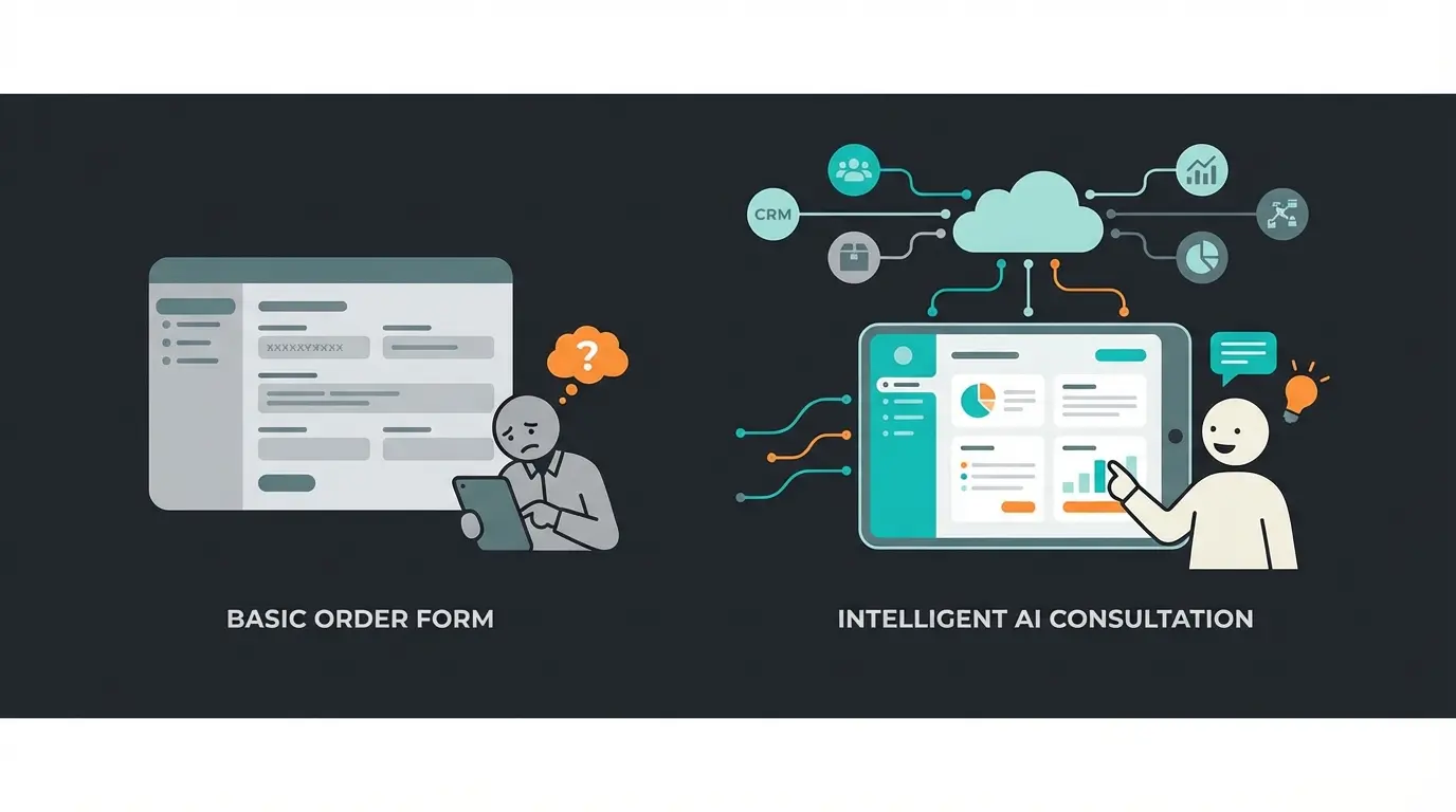 Vergleich Standard Shopware B2B vs. erweitertes System mit KI und Offline-Fähigkeit